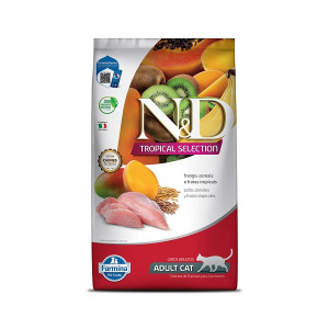 FARMINA - RAÇÃO N&amp;D TROPICAL SELECTION FELINE ADULTO FRANGO/CEREAIS E FRUTAS TROPICAIS 1,5KG