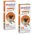 COMBO 2 UNIDADES BRAVECTO ANTIPULGAS E CARRAPATOS TRANSDERMAL CÃES DE 4,5 A 10 KG - 250 MG