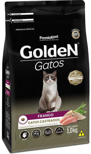 GOLDEN FORMULA GATOS ADULTOS CASTRADOS FRANGO 1 KG