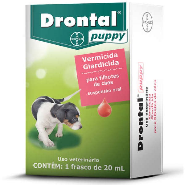 VERMÍFUGO DRONTAL PUPPY SUSPENSÃO ORAL 20 ML P/ CÃES FILHOTES