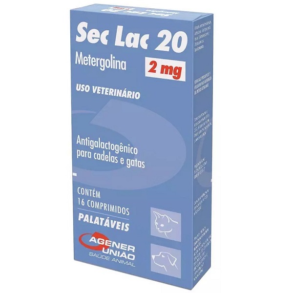 AGENER ANTIGALACTOGÊNICO AGENER P/ CADELAS E GATAS SEC LAC 2,0 MG C/ 16 COMPRIMIDOS