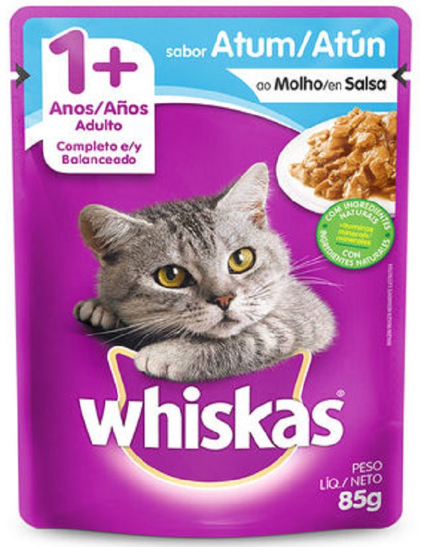 WHISKAS SACHÊ P/ GATOS ADULTOS ATUM AO MOLHO 85 G