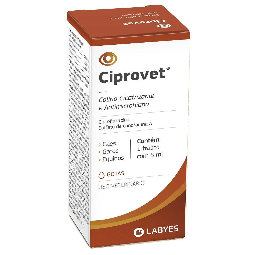 COLIRIO LABYES CIPROVET CICATRIZANTE E ANTIMICROBIANO 5 ML