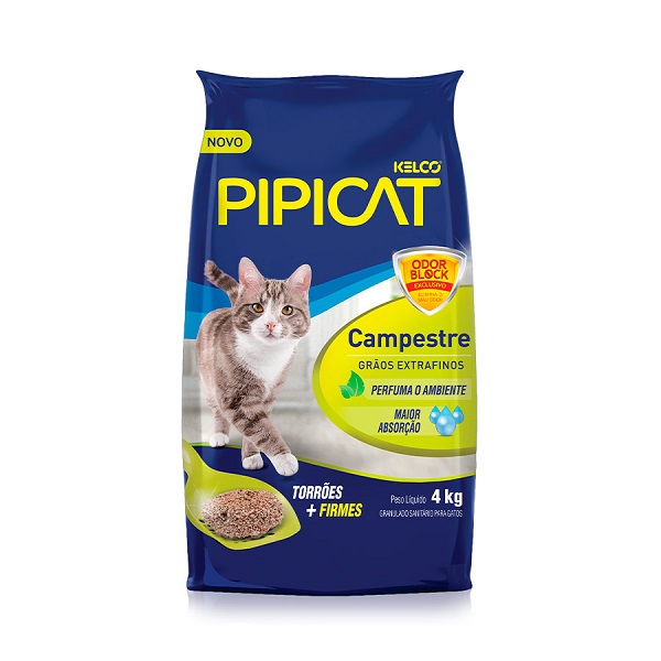 AREIA HIGIÊNICA PIPICAT CAMPESTRE 4 KG (F-6)