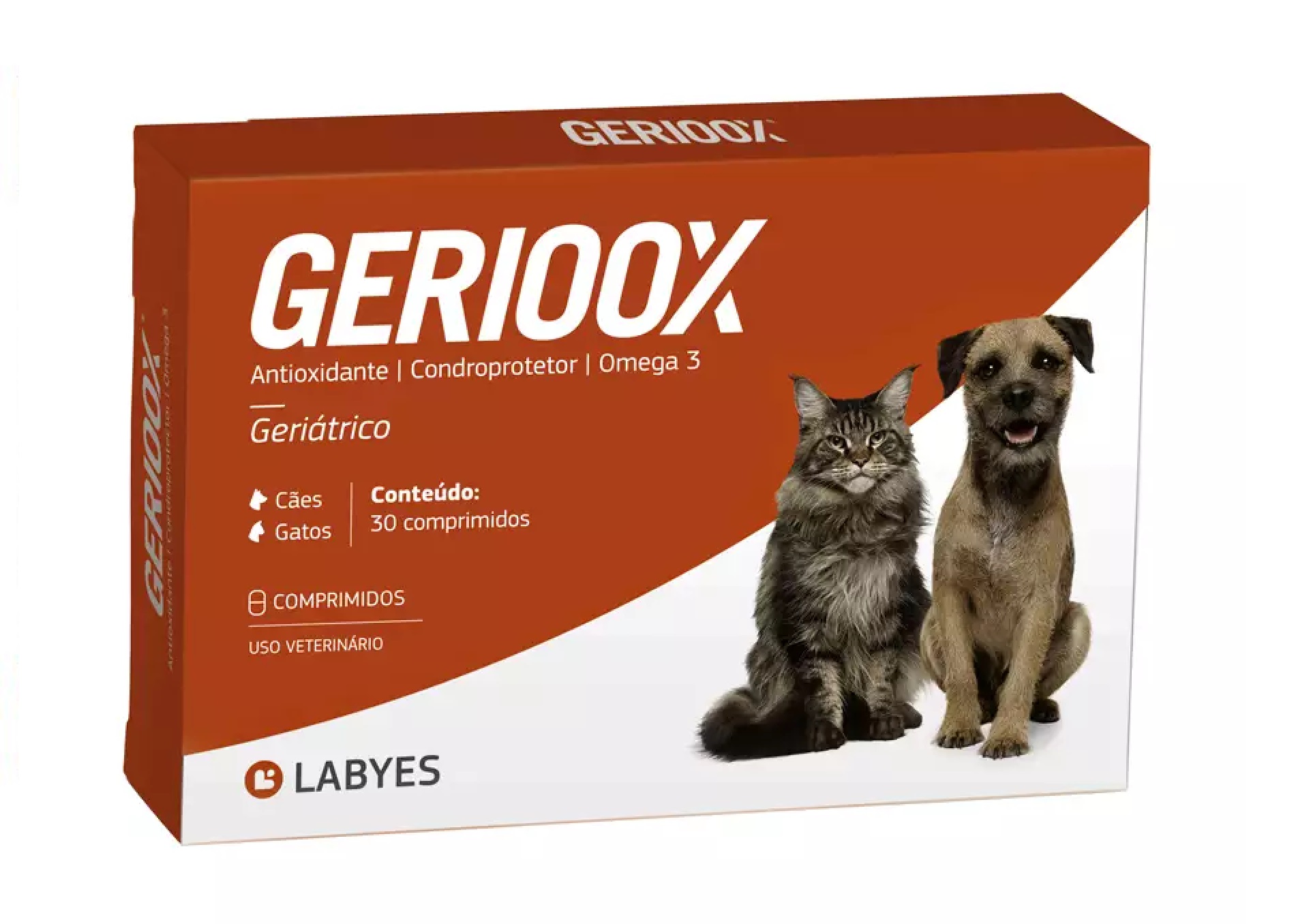 ANTIOXIDANTE CONDROPROTETOR PARA CÃES E GATOS GERIOOX C/ 30 COMPRIMIDOS