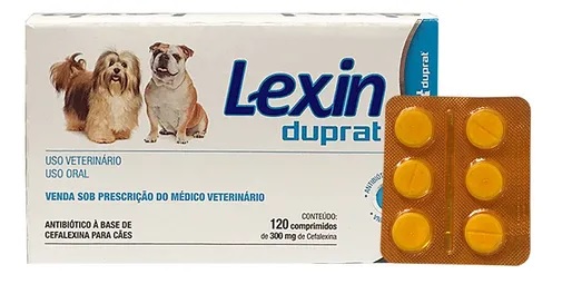 ANTIBIÓTICO DUPRAT PARA CÃES LEXIN 300 MG CARTELA INDIVIDUAL C/ 6 COMPRIMIDOS (C-20)