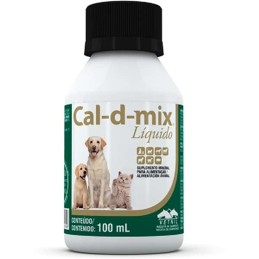 SUPLEMENTO VETNIL CAL-D-MIX P/ CÃES E GATOS 100 ML