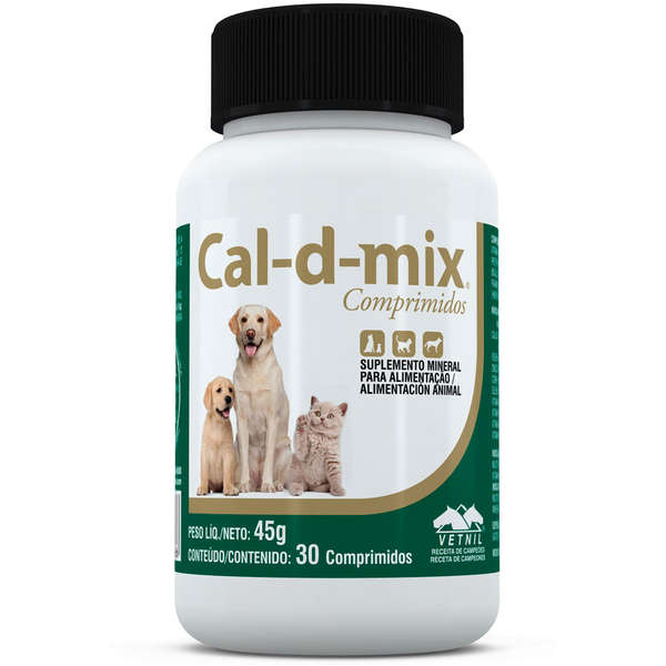 SUPLEMENTO VETNIL CAL-D-MIX PET C/ 30 COMPRIMIDOS