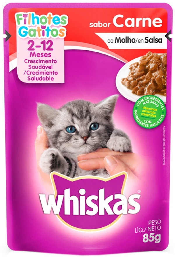 WHISKAS SACHÊ P/ GATOS FILHOTES CARNE AO MOLHO 85 G