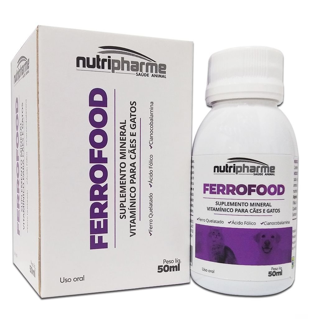 SUPLEMENTO NUTRIPHARME FERROFOOD CÃES E GATOS 50 ML