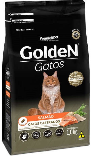 GOLDEN FORMULA GATOS ADULTOS CASTRADOS SALMAO 1 KG