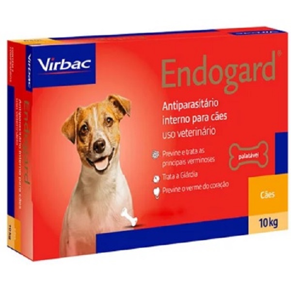 VERMÍFUGO VIRBAC ENDOGARD P/ CÃES 10 KG C/ 02 COMPRIMIDOS