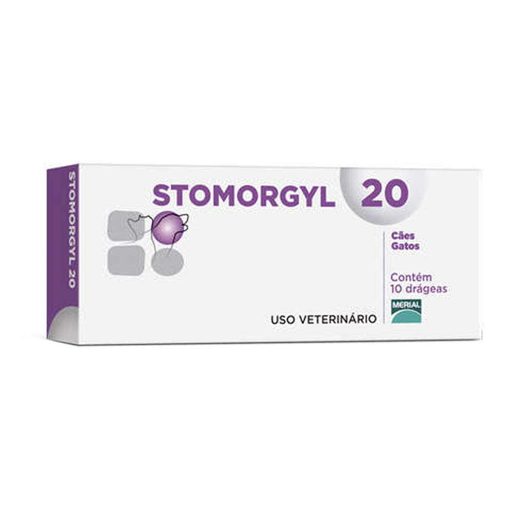 STOMORGYL 20 ANTIBIOTICO CAES E GATOS 10 COMPRIMIDOS