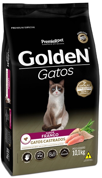 GOLDEN FORMULA GATOS ADULTOS CASTRADOS FRANGO 10,1 KG