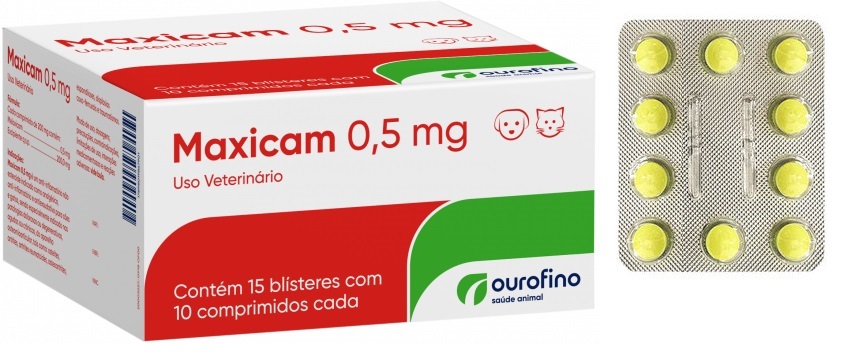 ANTI-INFLAMATÓRIO OUROFINO MAXICAM 0,5 MG CARTELA AVULSA C/ 10 COMPRIMIDOS (DP-15)