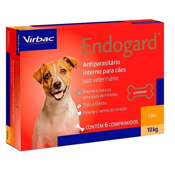 VERMÍFUGO VIRBAC ENDOGARD P/ CÃES 10 KG C/ 06 COMPRIMIDOS