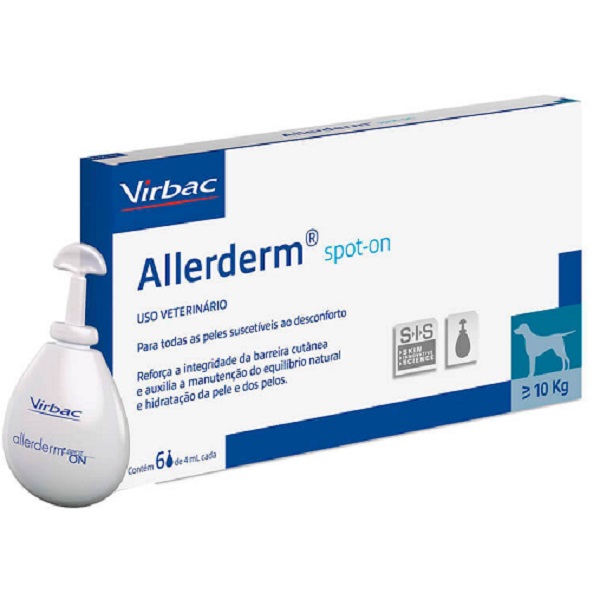 VIRBAC - ALLERDERM SPOT ON HIDRATANTE SIS 4ML COM 6 PIPETAS