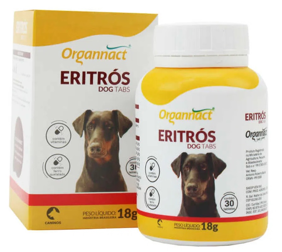 ORGANNACT SUPLEMENTO ERITROS DOG TABS C/ 30 TABLETES 18 G