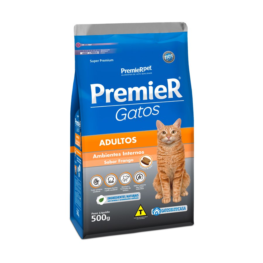 PREMIER AMBIENTES INTERNOS GATOS ADULTOS 500 G