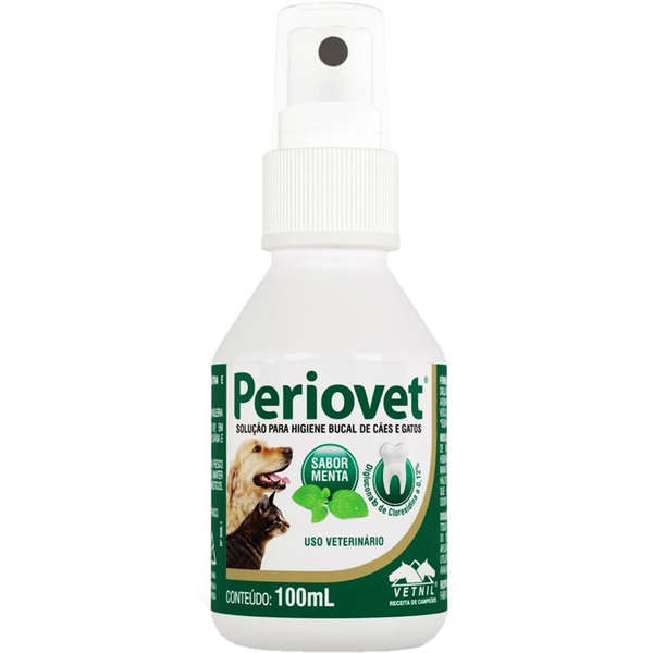 PERIOVET SOLUÇÃO PARA HIGIENE BUCAL DE CÃES E GATOS SPRAY 100 ML