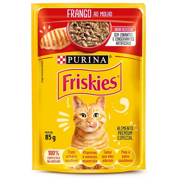 FRISKIES SACHÊ P/ GATOS ADULTOS FRANGO AO MOLHO 85 G (C-15).