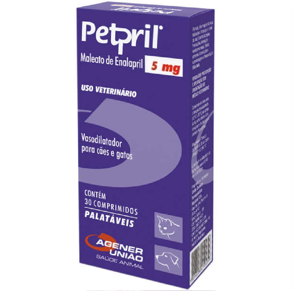 AGENER VASODILATADOR PETPRIL 5MG C/ 30 COMPRIMIDOS