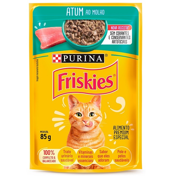 FRISKIES SACHÊ P/ GATOS ADULTOS ATUM AO MOLHO 85 G (C-15)