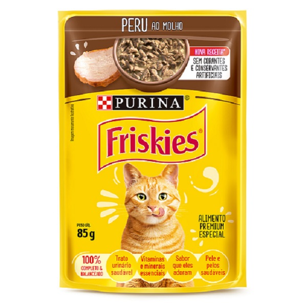 FRISKIES SACHÊ P/ GATOS ADULTOS PERU AO MOLHO 85 G (C-15)