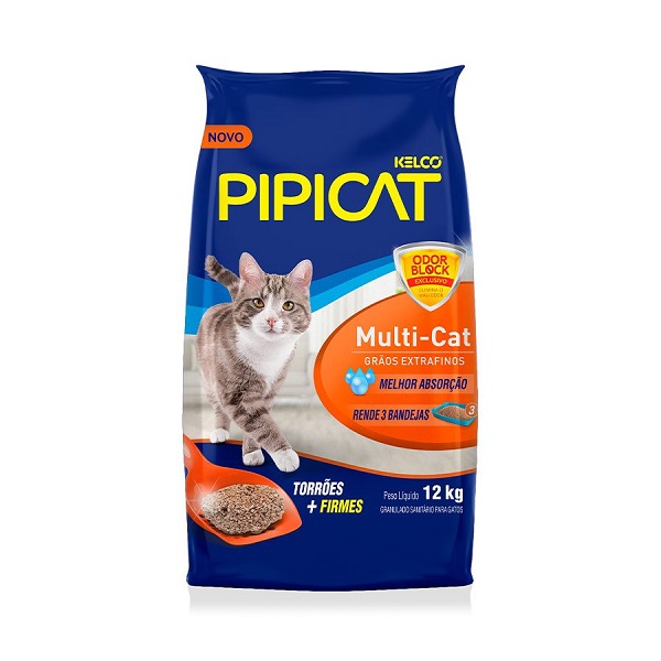 AREIA HIGIÊNICA PIPICAT MULTICAT 12 KG