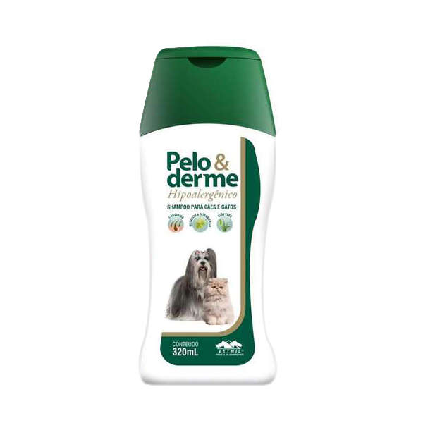 SHAMPOO PELO E DERME HIPOALERGÊNICO  VETNIL PARA CÃES E GATOS 320 ML