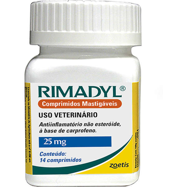 ANTI-INFLAMATÓRIO ZOETIS PARA CÃES RIMADYL 25 MG C/ 14 COMPRIMIDOS MASTIGÁVEIS