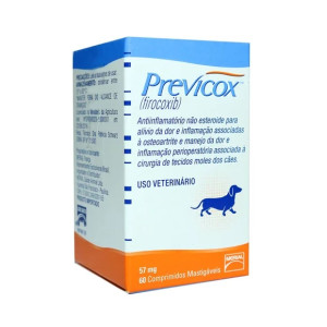 ANTI-INFLAMATÓRIO MERIAL PARA CÃES PREVICOX 57 MG 60 COMPRIMIDOS MASTIGÁVEIS