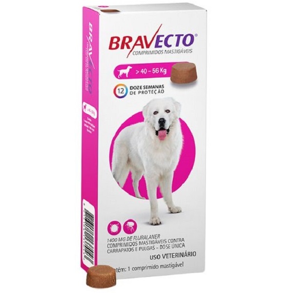 BRAVECTO ANTIPULGAS E CARRAPATOS CÃES DE 40 A 56 KG - 1400 MG