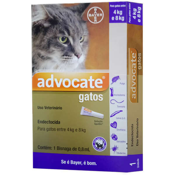 ADVOCATE ANTIPULGAS 0,8 ML PARA GATOS DE 4 A 8 KG C/3 BISNAGAS