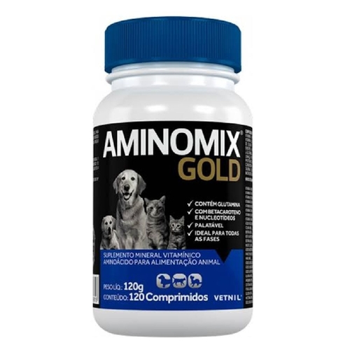 SUPLEMENTO AMINOMIX GOLD 120G C/ 120 COMPRIMIDOS