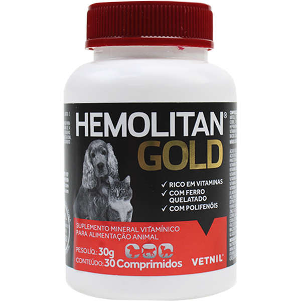 SUPLEMENTO VETNIL HEMOLITAN GOLD C/ 30 COMPRIMIDOS