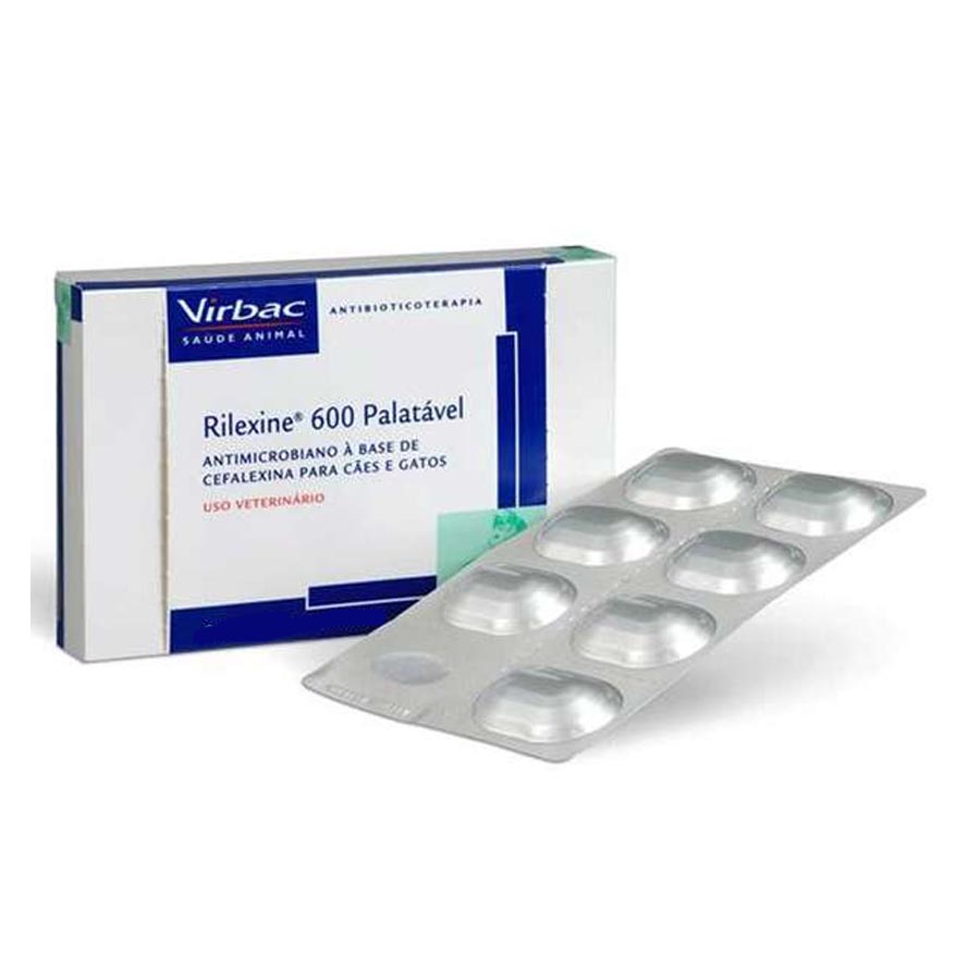 VIRBAC - RILEXINE ANITBIÓTICO PALATÁVEL 600 MG CARTELA C/ 7 COMPRIMIDOS (C-20)