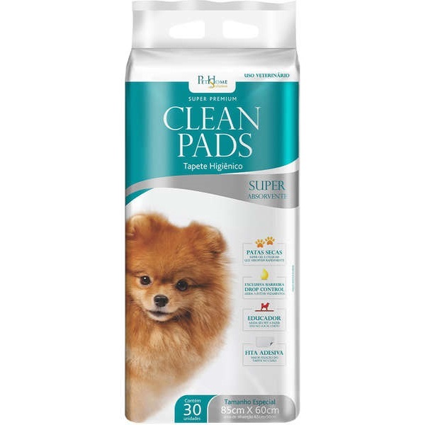 TAPETE HIGIENICO CLEAN PADS SUPER PREMIUM 30 UNIDADES 85CM X 60CM