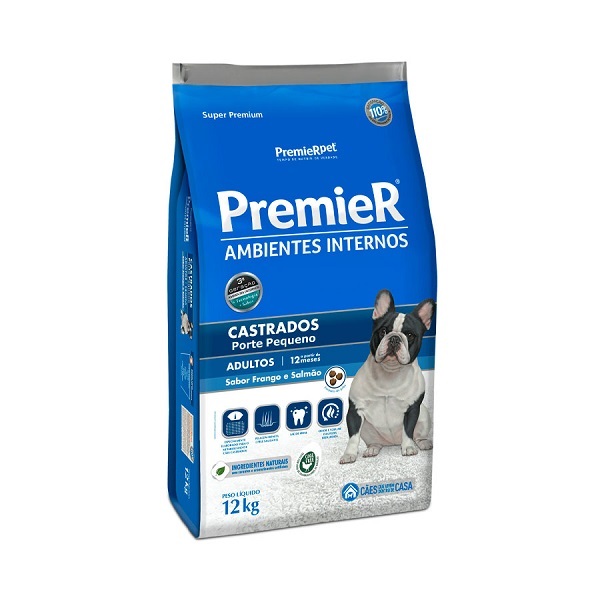 PREMIER AMBIENTES INTERNOS CÃES CASTRADOS ADULTO 12 KG