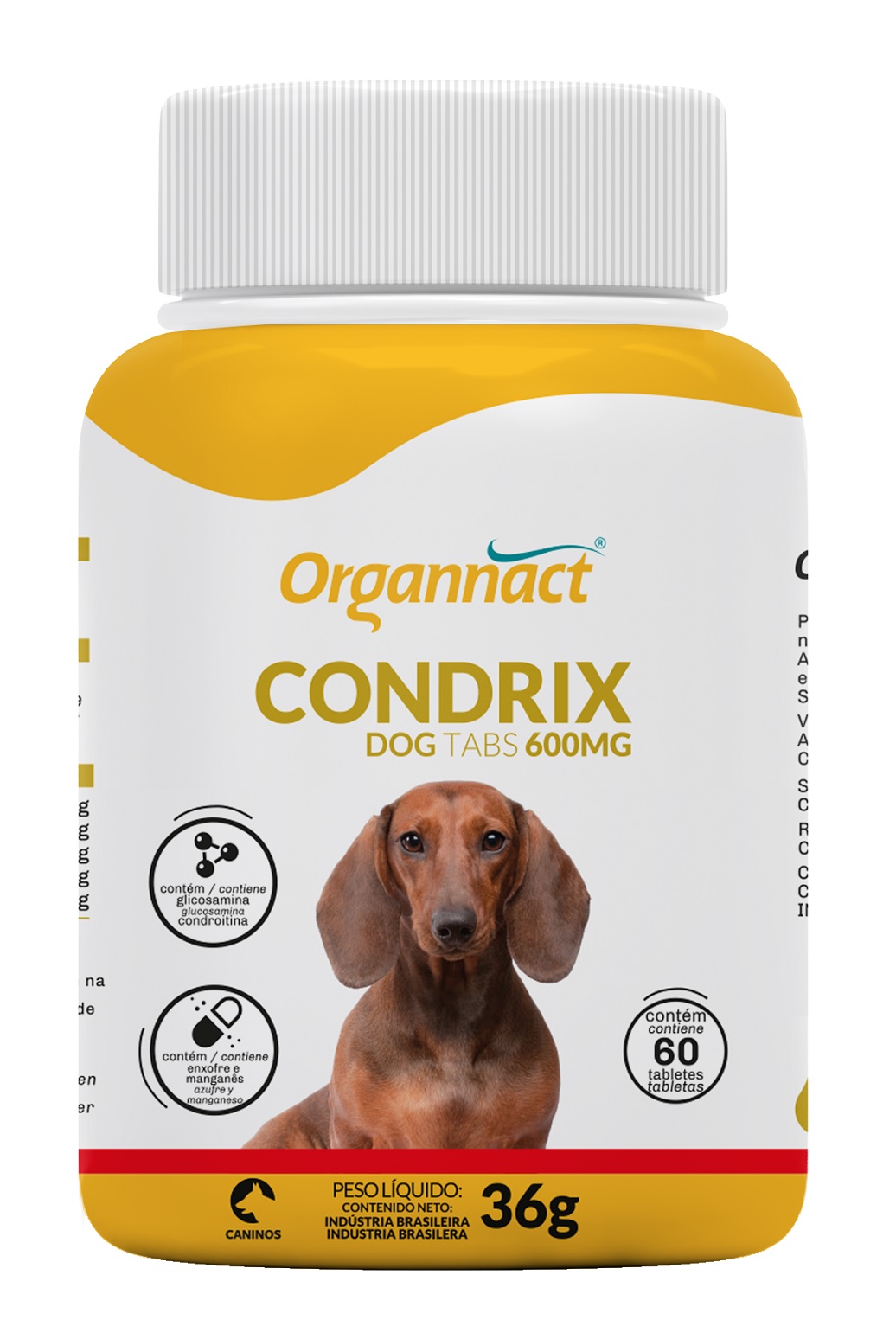 ORGANNACT SUPLEMENTO CONDRIX DOG 600 MG / 36G  C/ 60 TABLETES