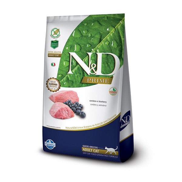 FARMINA - RAÇÃO N&amp;D PRIME CORDEIRO E BLUEBERRY P/ GATOS ADULTOS 1,5 KG