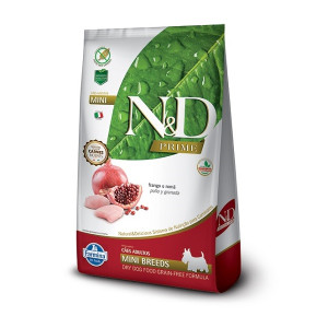FARMINA - RAÇÃO N&amp;D PRIME FRANGO E ROMÃ P/ CÃES ADULTOS MINI 800 G