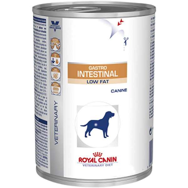 ROYAL CANIN LATA CANINE VETERINARY DIET GASTRO INTESTINAL LOW FAT WET PARA CÃES 410 G