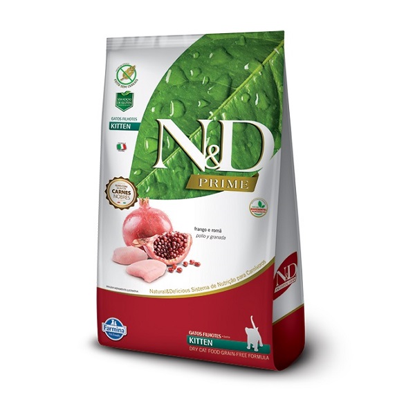 FARMINA - RAÇÃO N&amp;D PRIME FRANGO E ROMÃ P/ GATOS FILHOTES KITTEN 400 G