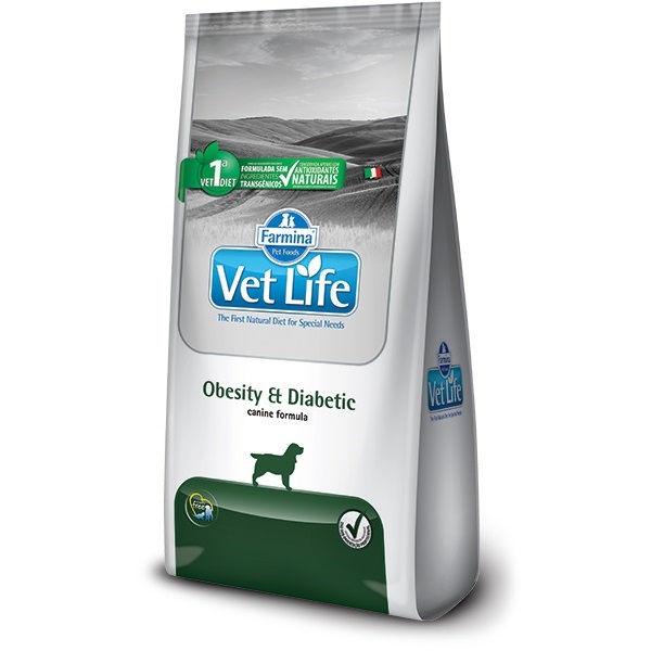 VET LIFE NATURAL CANINE OBESITY E DIABETIC P/ CÃES ADULTOS 2 KG