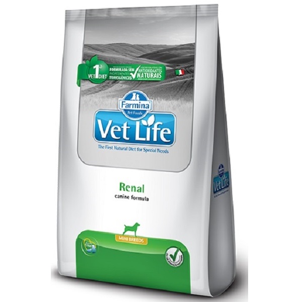 VET LIFE NATURAL CANINE RENAL MINI P/ CÃES ADULTOS DE PEQUENO PORTE 2 KG