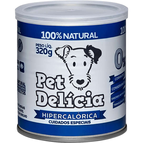 PET DELÍCIA - COMIDA NATURAL ÚMIDA P/ CÃES ADULTOS RECEITA HIPERCALÓRICA 320 G