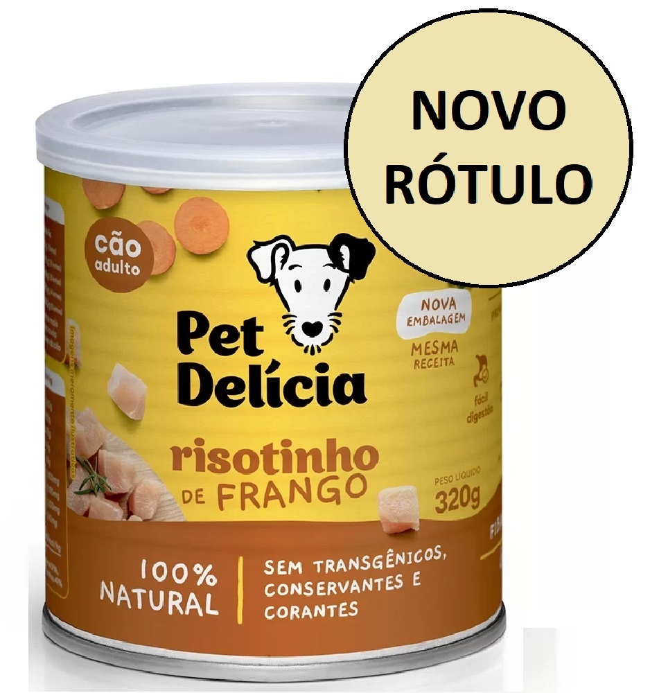 PET DELÍCIA - COMIDA NATURAL ÚMIDA P/ CÃES ADULTOS RISOTINHO DE FRANGO 320 G