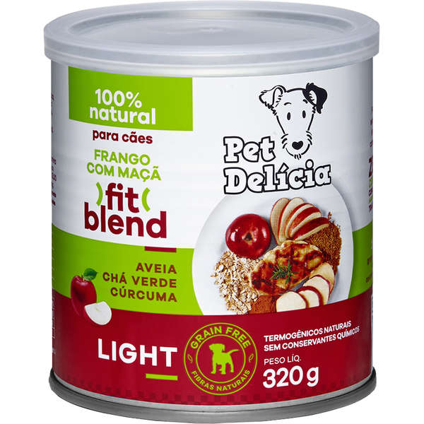 PET DELÍCIA - COMIDA NATURAL ÚMIDA P/ CÃES ADULTOS FIT BLEND FRANGO C/ MAÇÃ LIGHT 320 G