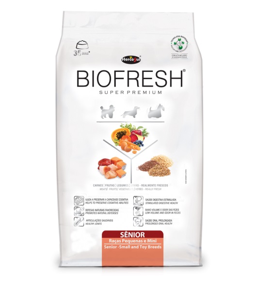 BIOFRESH MIX DE CARNE FRUTAS LEGUMES E ERVAS CAES SENIOR RAÇAS PEQUENAS E MINI 1 KG